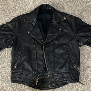 Vintage Men's Black Leather Jacket